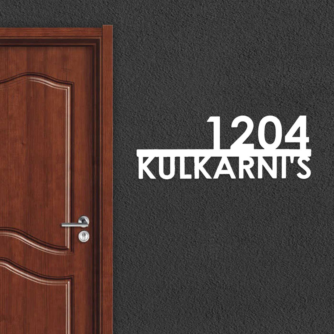 Personalized Modern Weatherproof Name Plate With House Number - Mounted on Entryway Wall (14)