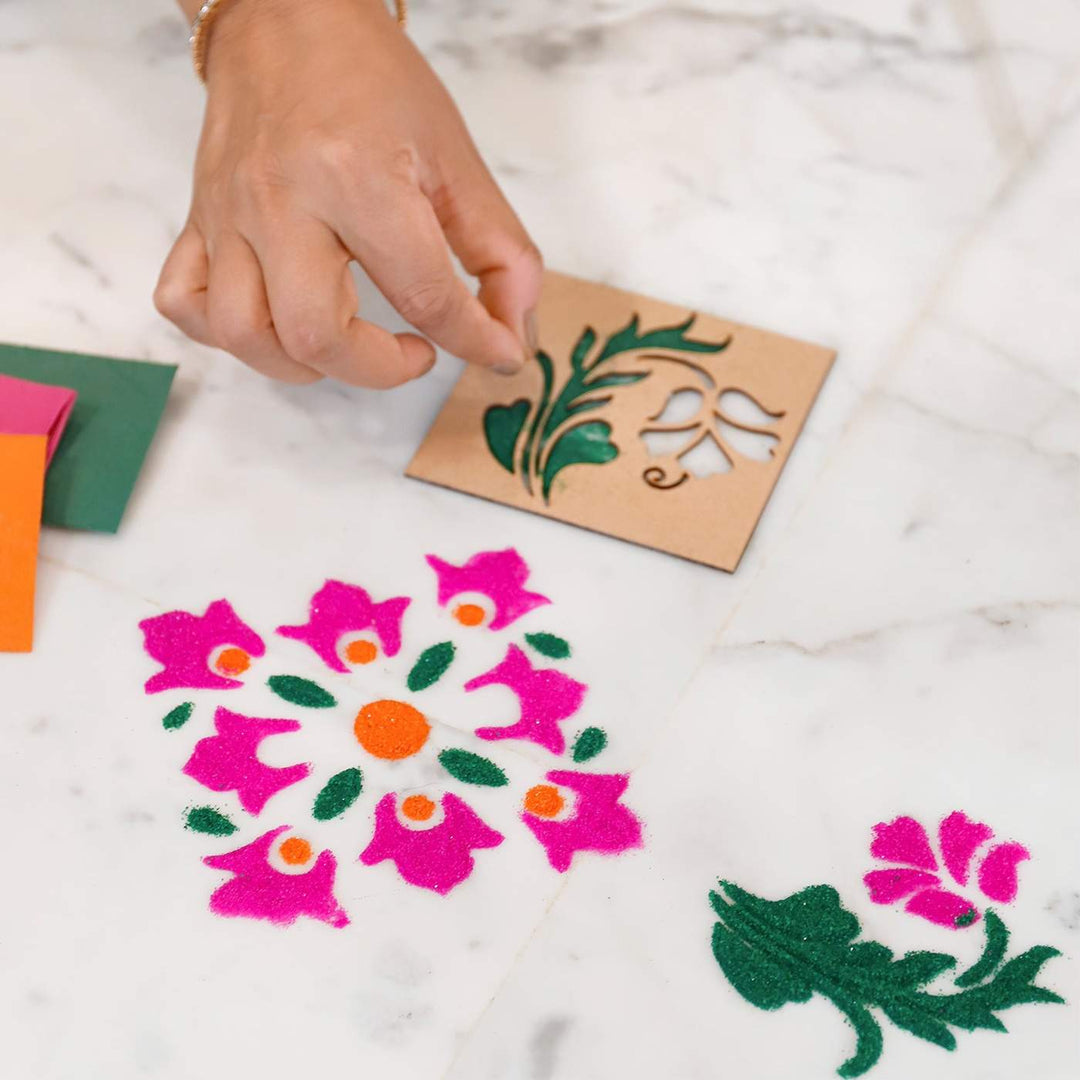 Reusable Rangoli Floral DIY Kit | Set of 5