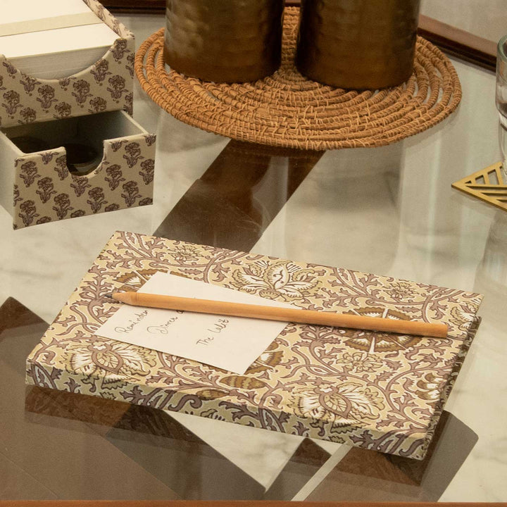Handmade Block Printed Beige Notebook