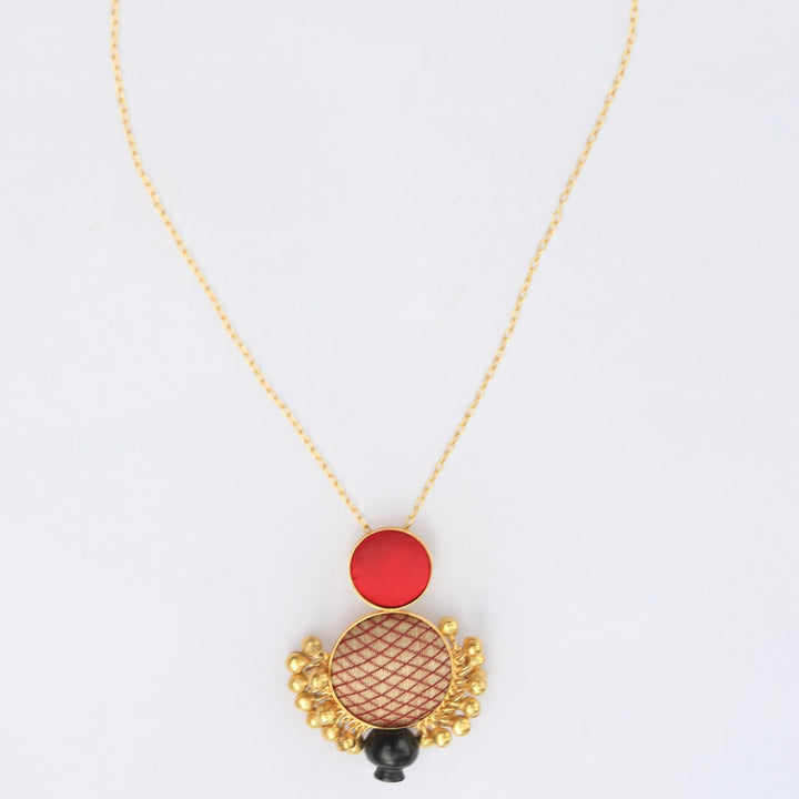 Handmade Zari And Pot Design Necklace | 22K Gold Plated