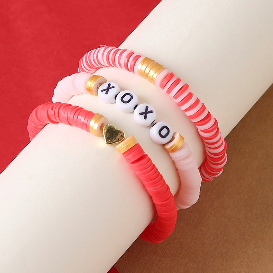 3 Pc | Personalized Cotton Candy Dream Stackable Clay Beaded Bracelet For Girls