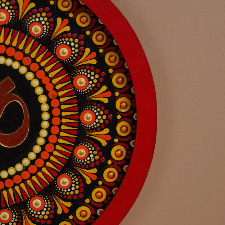 Hand-Painted Dot Mandala OM MDF Wood Lamp