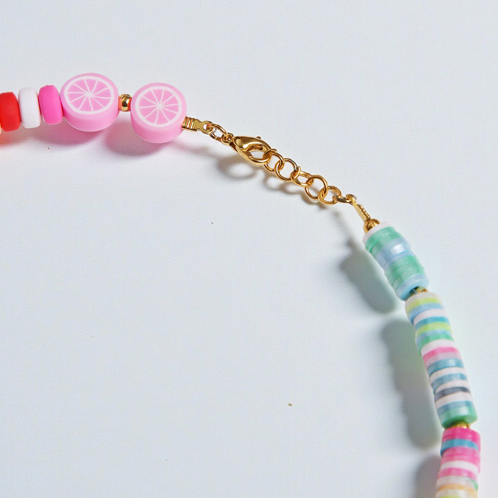 2 Pc | Multicolor Beaded Necklace & Bracelet Set For Girls