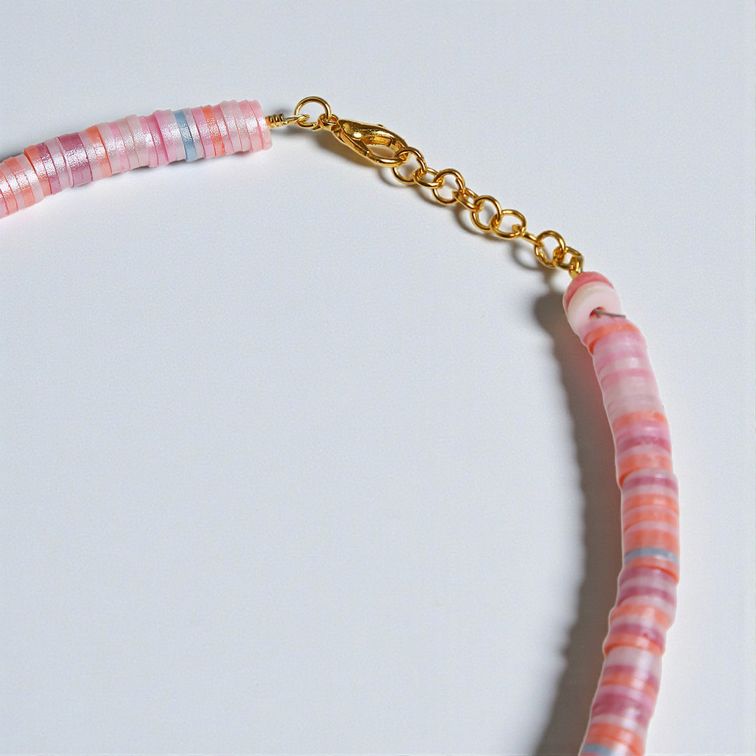 2 Pc | Personalized Pink Beaded Necklace & Bracelet Set For Girls