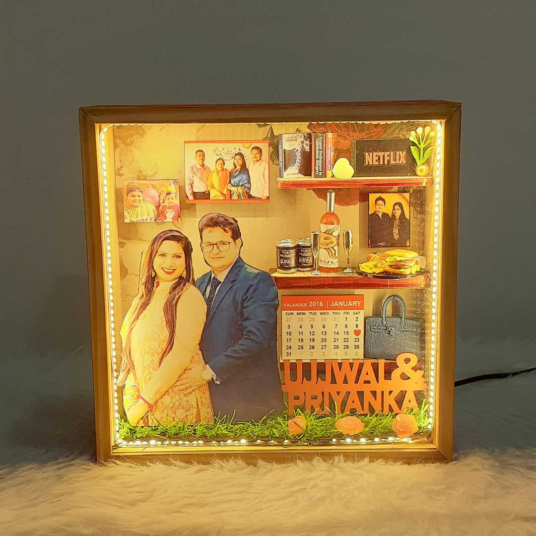 Anniversary Theme Photo Personalized Minature Frame