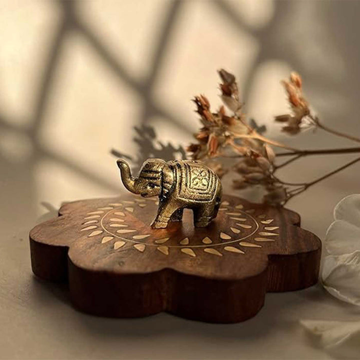 Handmade Elephant Design Brass Incense Stick Holder
