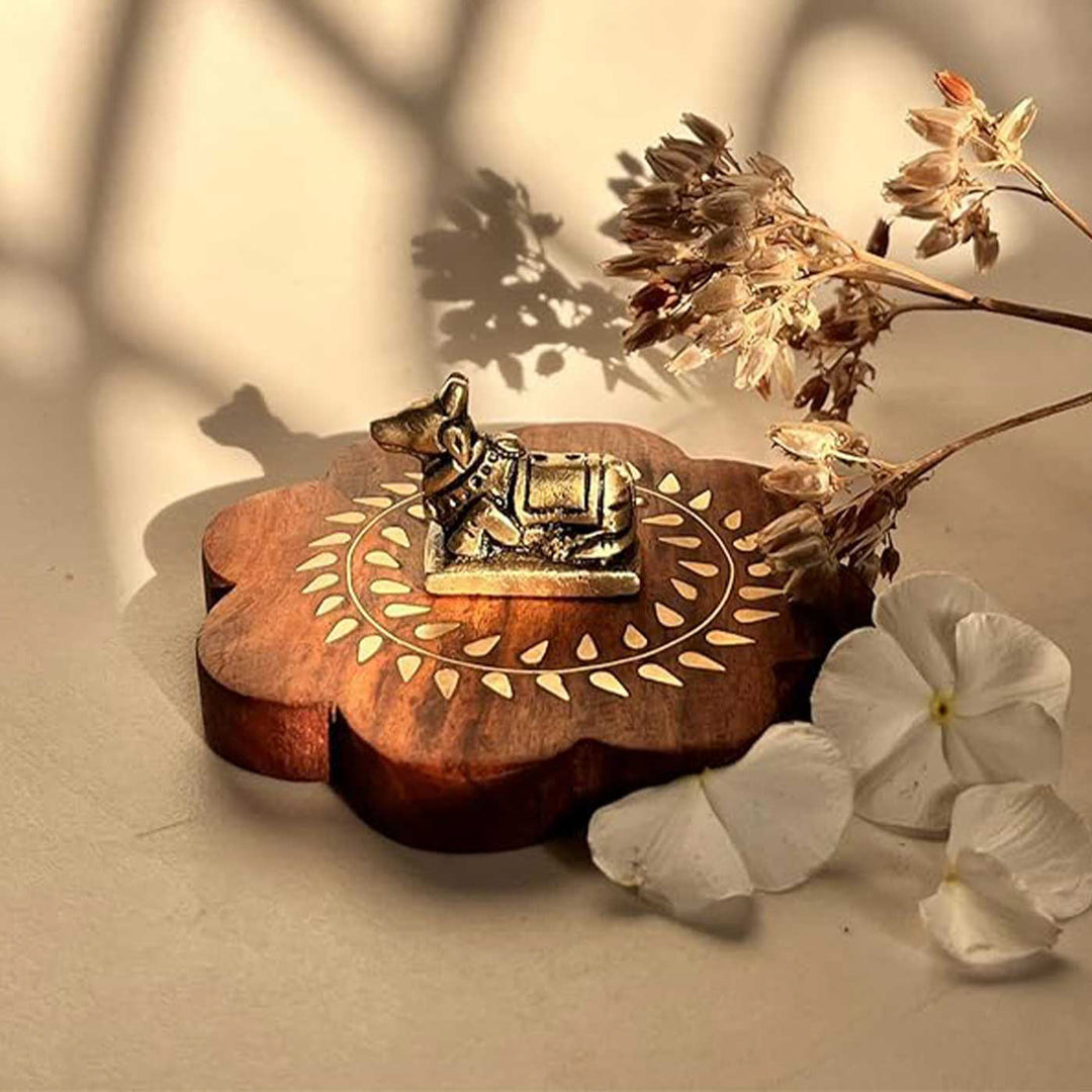 Handmade Cow Design Brass Incense Stick Holder