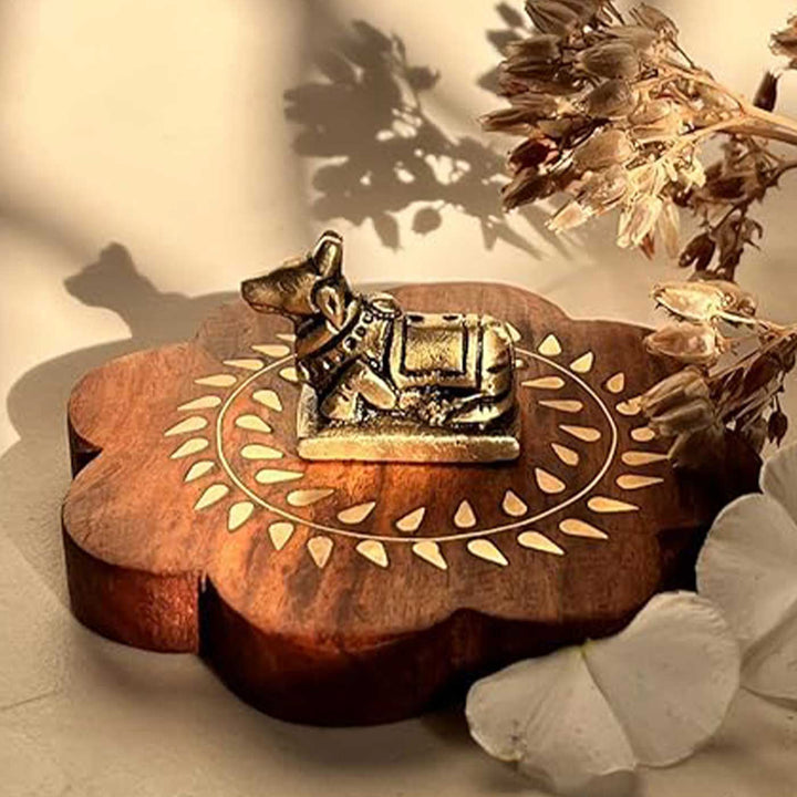Handmade Cow Design Brass Incense Stick Holder