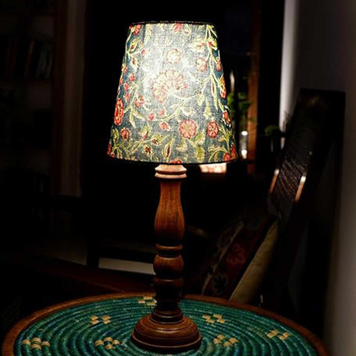 Handmade Blue Floral Design Fabric Table Lamp