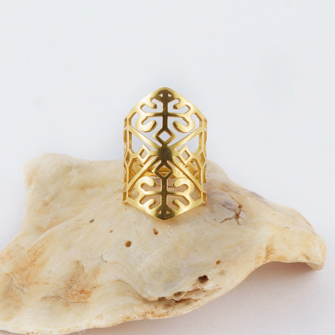Handmade Aarika 22k Gold Plated Silver Ring
