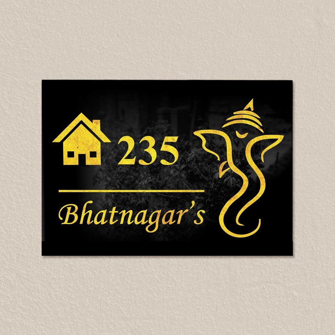 Personalized Ganesha Theme Acrylic LED Name Plate
