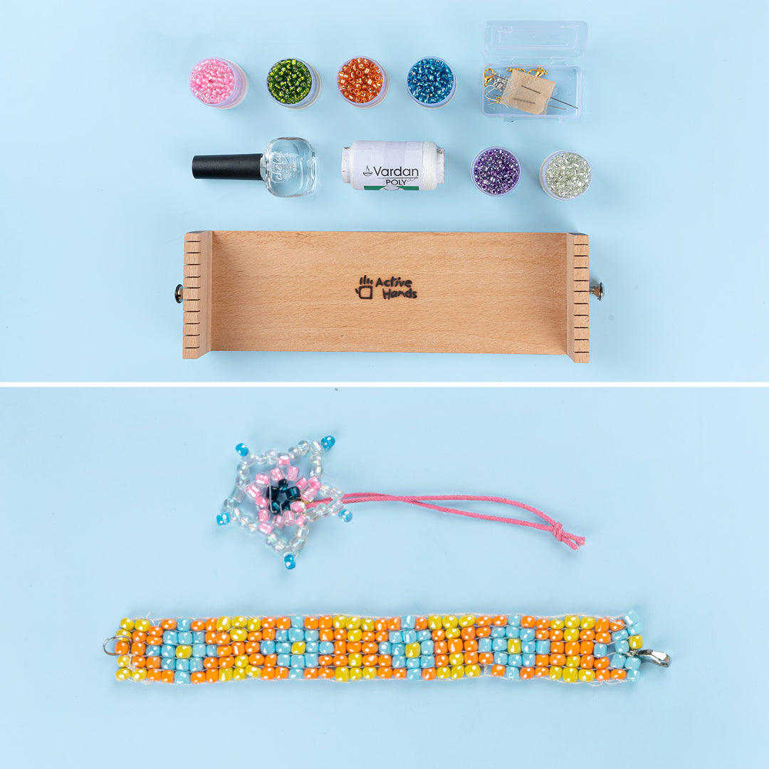 Artsy Bead Jewelry Making DIY Kit with Wooden Loom