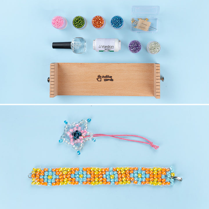 Artsy Bead Jewelry Making DIY Kit with Wooden Loom