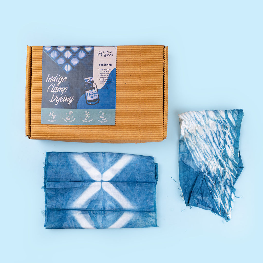 Traditional Indigo & Shibori Dyeing DIY Kit with Clamp