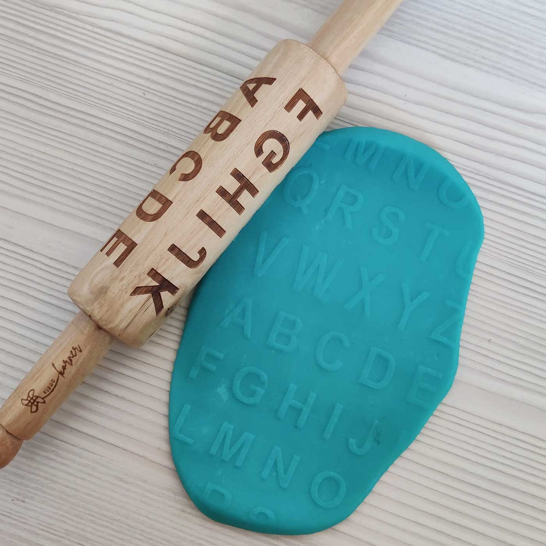 Handmade Alphabet Play Dough Rolling Pin