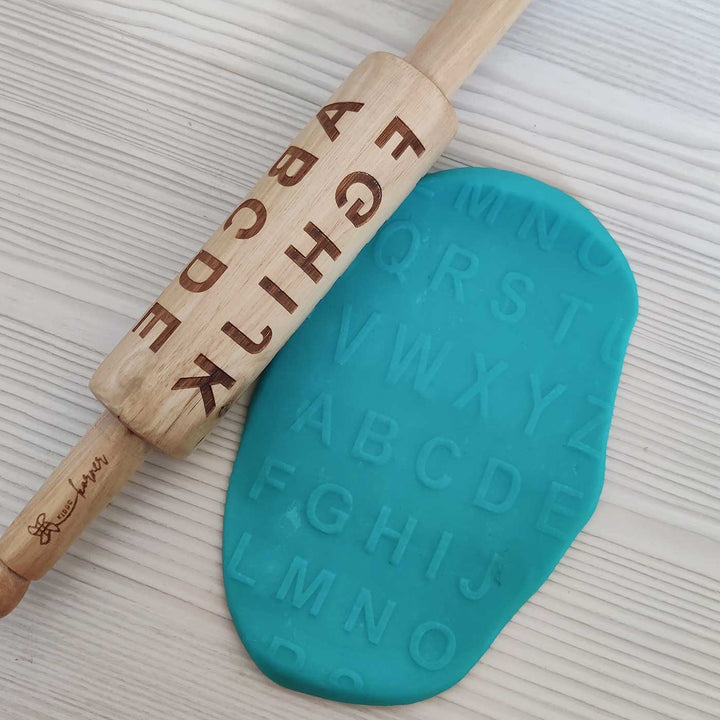 Handmade Alphabet Play Dough Rolling Pin