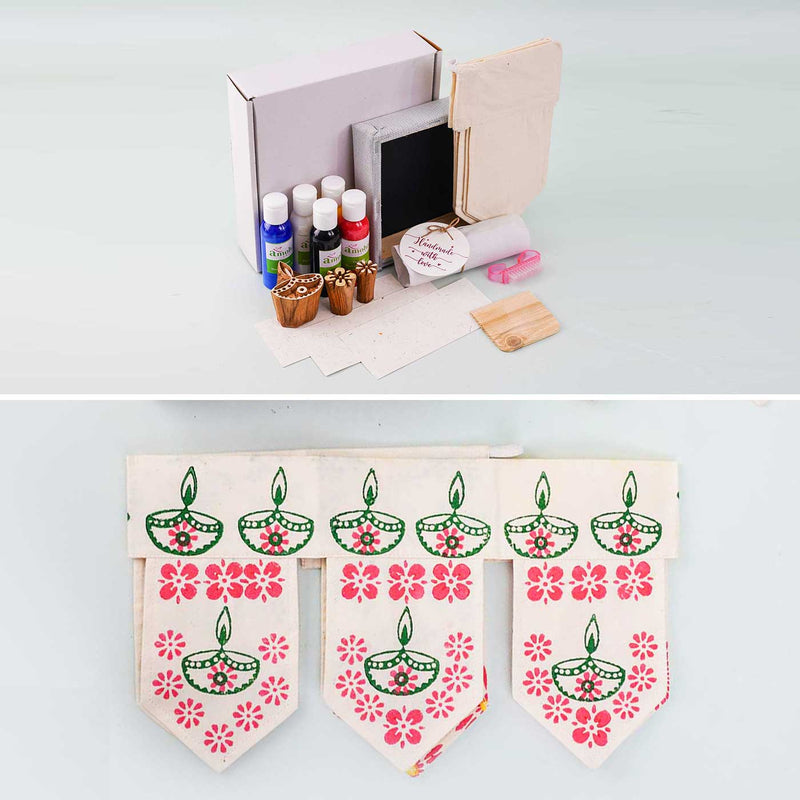 Toran Block Printing DIY Kit I Door Bunting for Festive Season