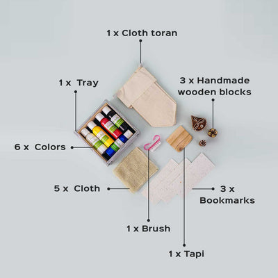 Toran Block Printing DIY Kit I Door Bunting for Festive Season