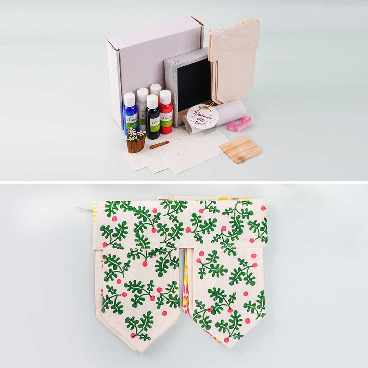 Toran Block Printing DIY Kit I Door Bunting for Festive Season - Zwende