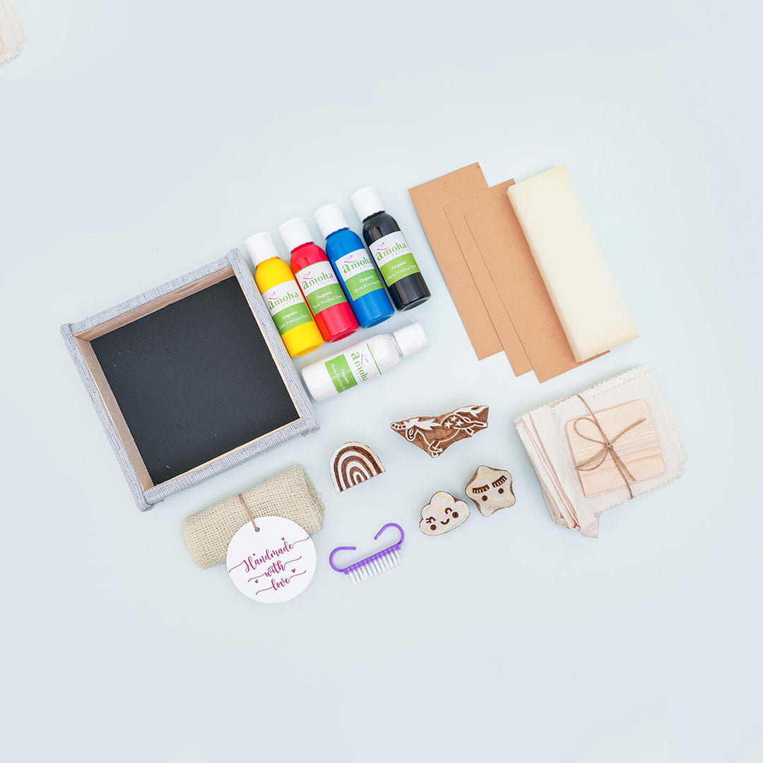 Block Printing DIY Kit For Kids | Rainbow & Unicorn