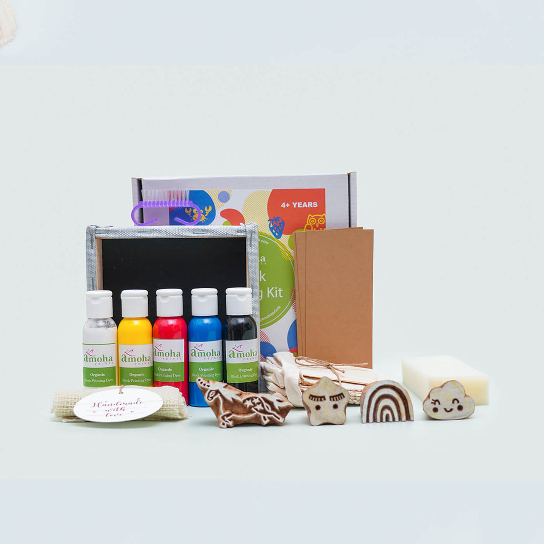 Block Printing DIY Kit For Kids | Rainbow & Unicorn
