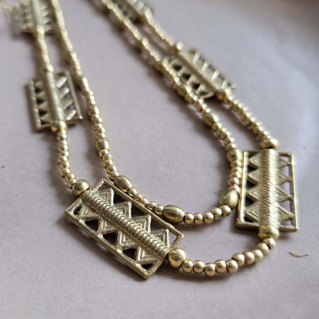 Handmade Anika Layered Brass Necklace