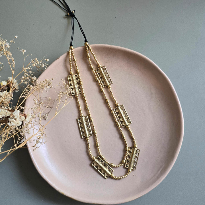 Handmade Anika Layered Brass Necklace