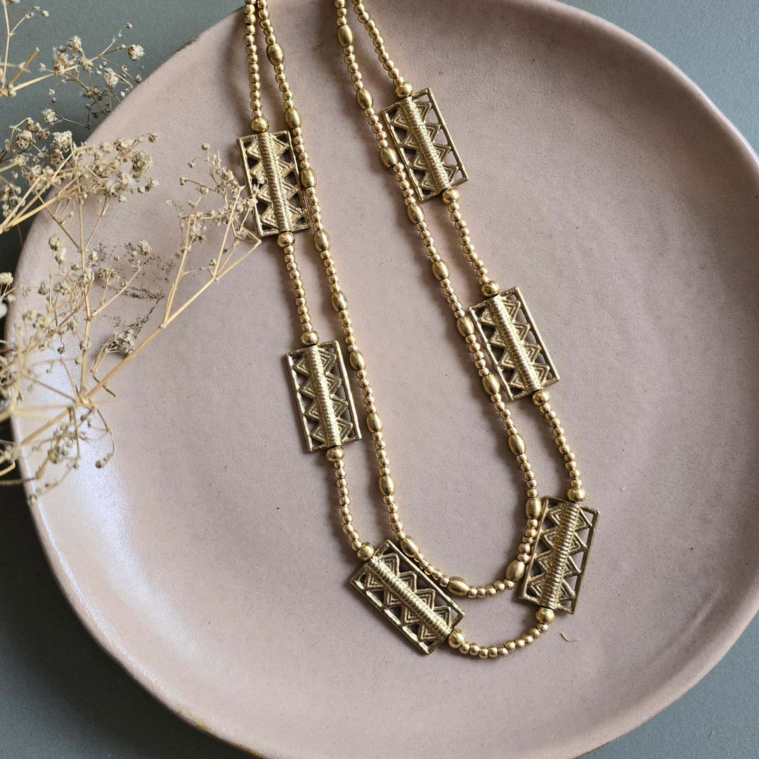 Handmade Anika Layered Brass Necklace