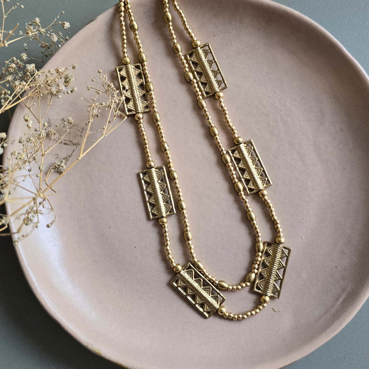 Handmade Anika Layered Brass Necklace