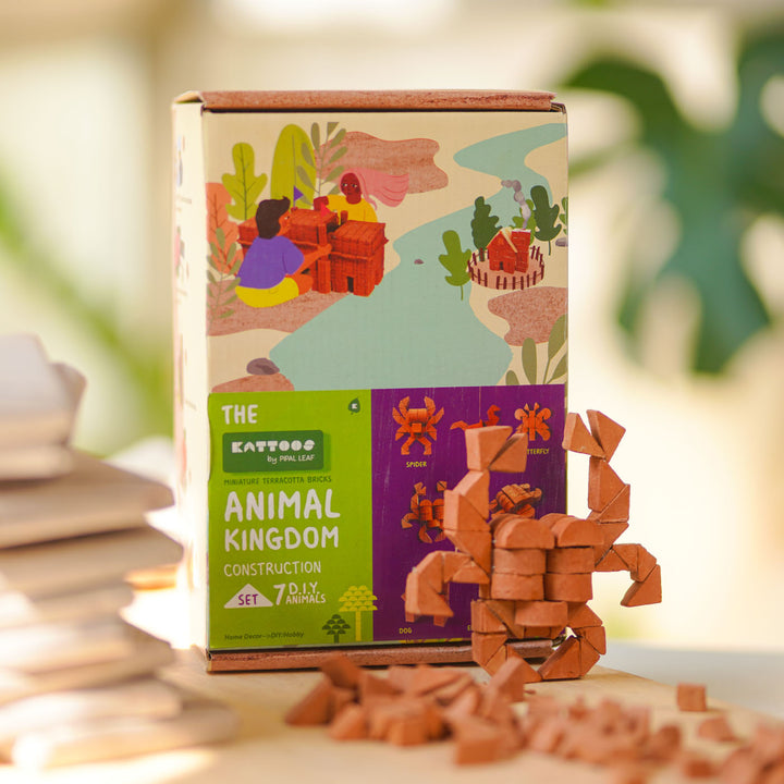 7 in 1 Animals | Terracotta Minature Bricks DIY Construction Set | Suitable For Age 4+ Years