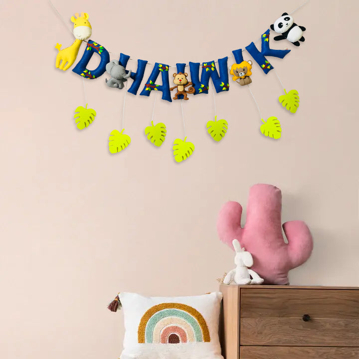 Handcrafted Personalized Animal Themed Bunting For Kids