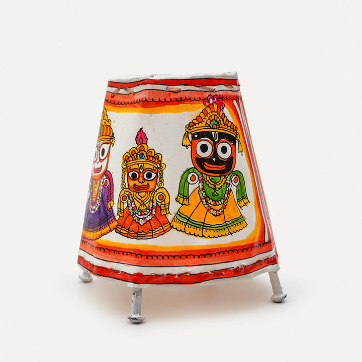 Hand Painted Tholu Bommalata Small Tabletop Lamp | 6 inches