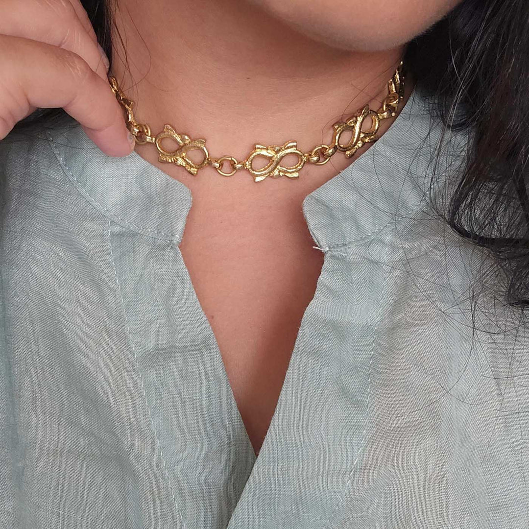 Handmade Anna Thin Brass Choker Necklace