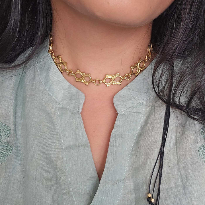 Handmade Anna Thin Brass Choker Necklace