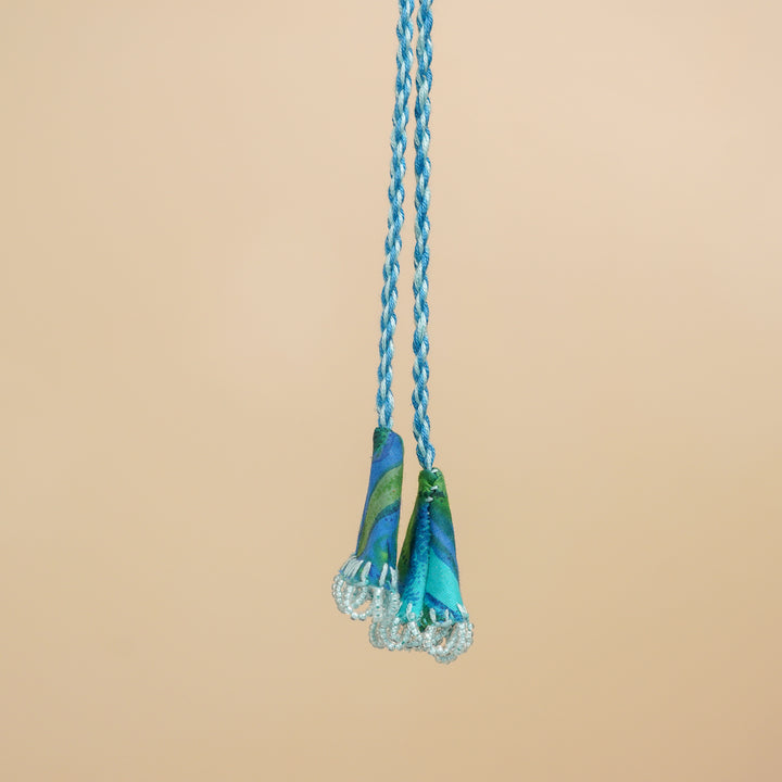 Handmade Reusable Blue Mirror And Jhumki Rakhi For Bhabhi - Hanging Display View