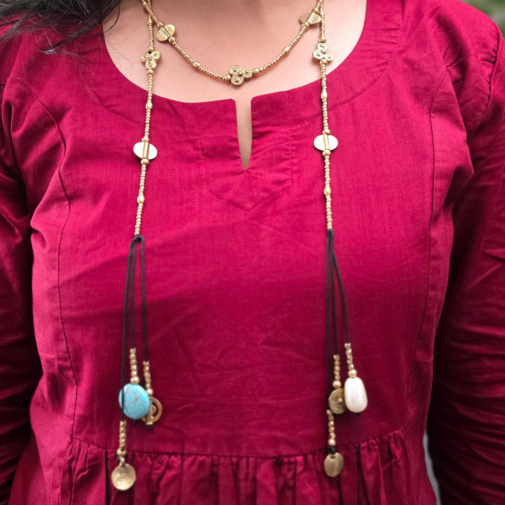 Handmade Anvika Wrap Around Adjustable Brass Necklace