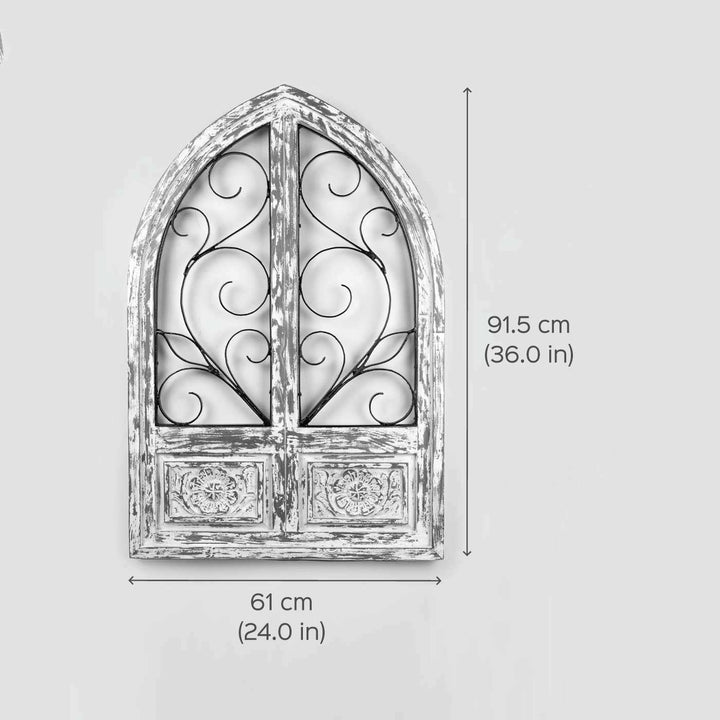 Decorative Pine Wood & Iron Wall Frame