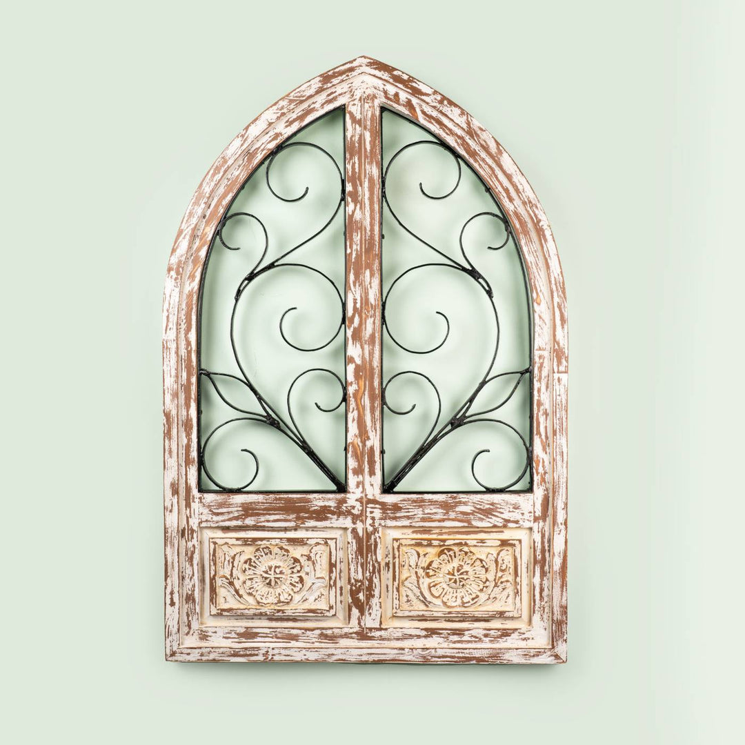 Decorative Pine Wood & Iron Wall Frame