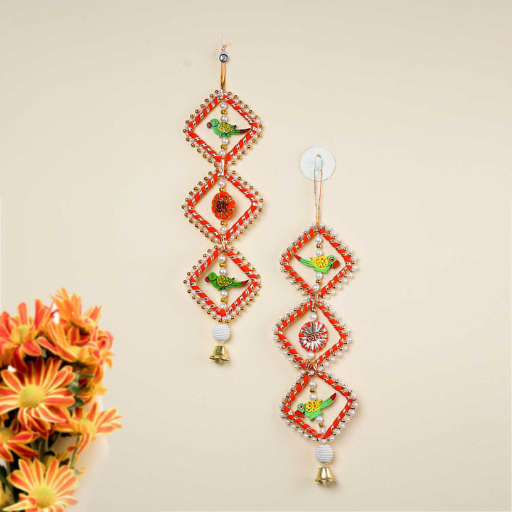 Layered Parrot Festive Wall Hangings I Set of 2