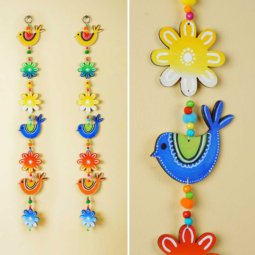 Birds & Flowers Festive Wall Hangings I Set of 2