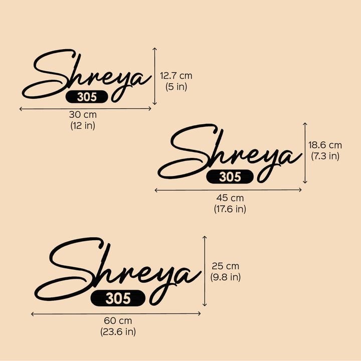 Personalized Laser Cut Minimalist Design Steel Name Plate