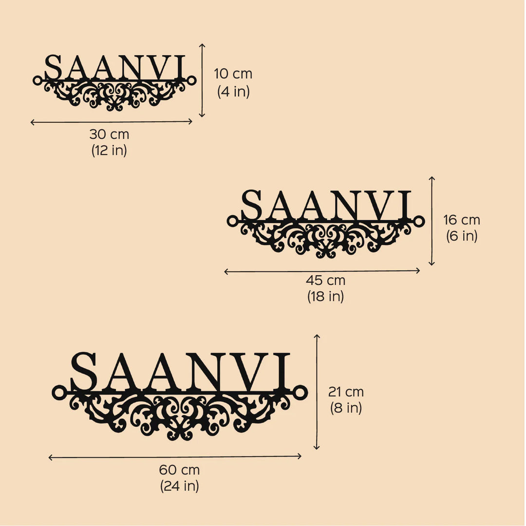 Personalized Laser Cut Minimalist Steel Name Plate