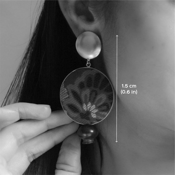 Statement Handmade Pink Floral Zari Design Brass Earrings | 22K Gold Plated