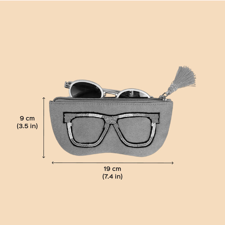 Handmade Embroidered Heart Frame Design Cotton Sunglass Cover
