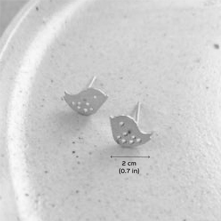 Handmade Sparrow Stud Brass Earrings