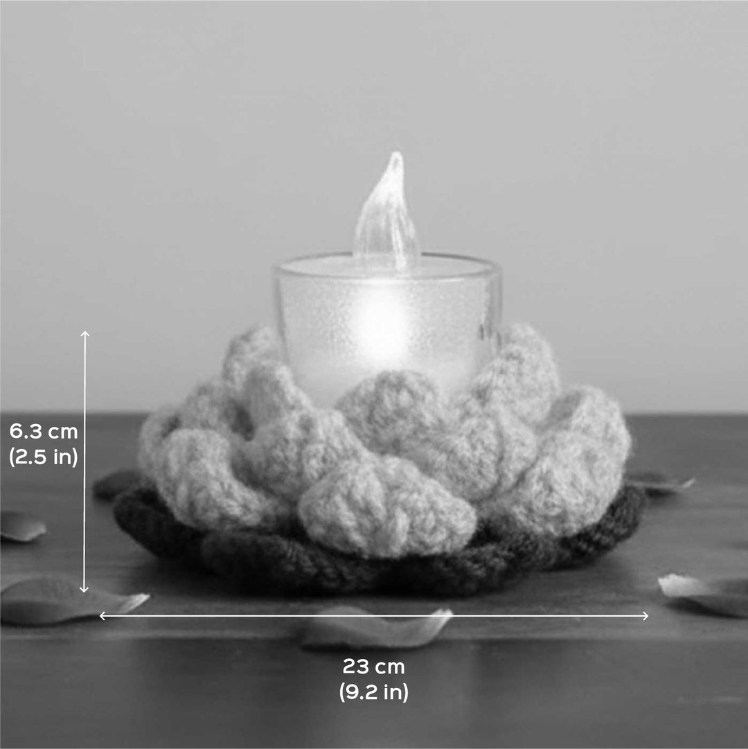 Handmade Crochet Lotus Tealight Holders | Set Of 2