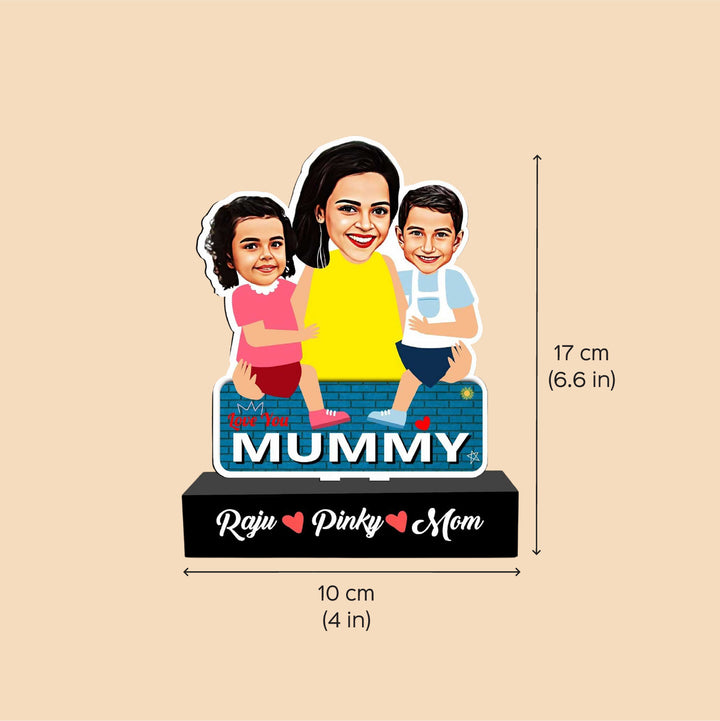 Photo Personalized Mother’S Embrace MDF Wood Caricature Cutout For Mothers