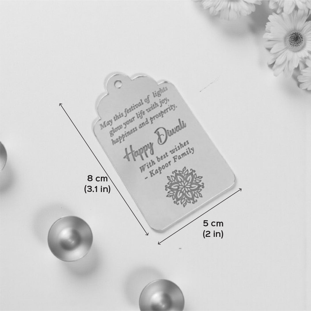 Personalized Engraved Acrylic Diwali Gift Tags | Set Of 10