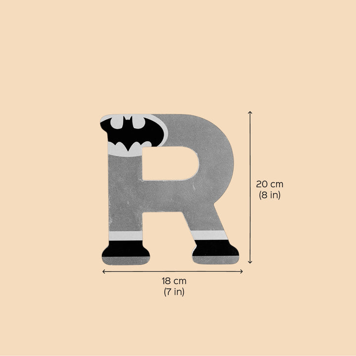 Handmade Batman Theme MDF Wood 3D Wall Letter For Kids - R
