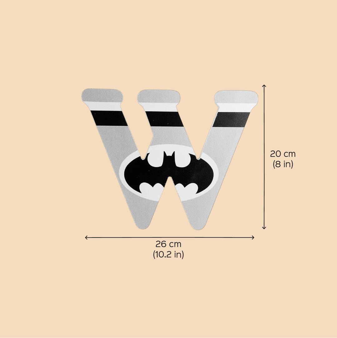 Handmade Batman Theme MDF Wood 3D Wall Letter For Kids - W